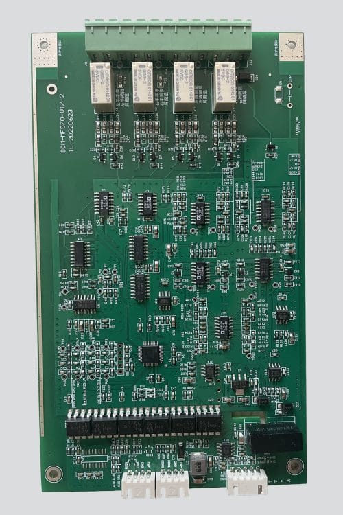 Front view of the iBodyinfo BCM-MF570 8-electrode 4-frequency BIA module, showcasing its precision circuitry for medical-grade analyzers.